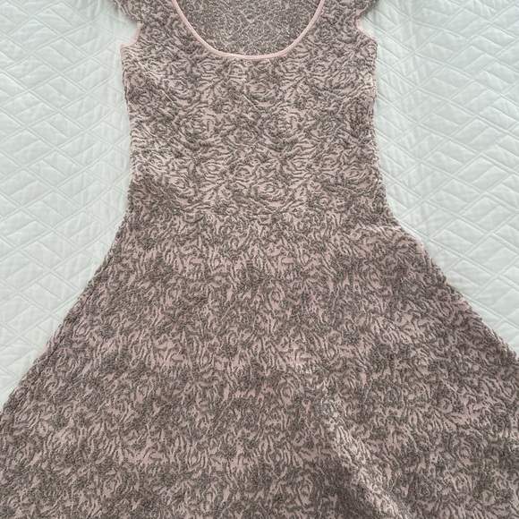 Maje - Pink and Silver Jacquard Knit Dress - size 2 - small/med 4/6 - Picture 2 of 4
